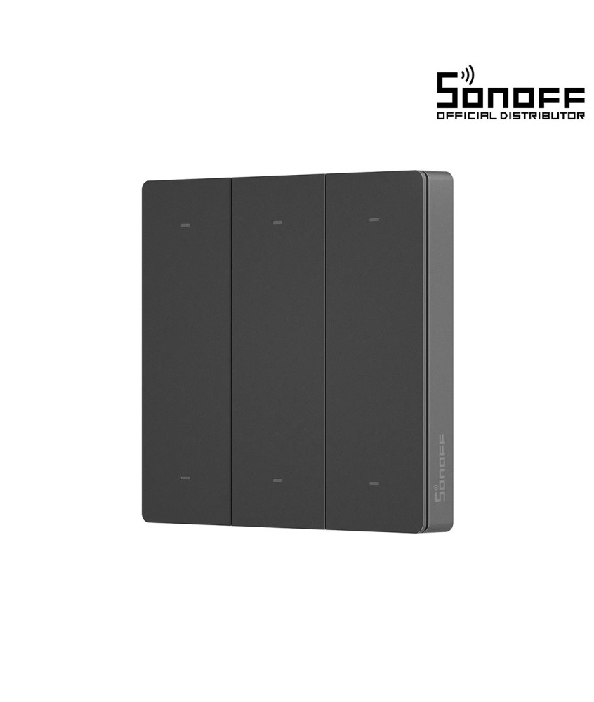 GloboStar® 80093 SONOFF R5-3C Free Wiring eWeLink Remote Switchman Smart Wall Stick-On Switch WiFi With 2 x Battery 3V 2032 3 Way